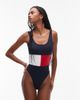 Tommy Hilfiger Tommy Hilfiger flag swimsuit in navy - 1