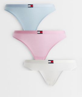 Tommy Hilfiger Tommy Hilfiger Heritage 3 pack bikini briefs in pink/white/blue-Multi