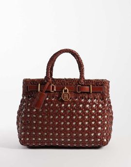 Tommy Hilfiger Tommy Hilfiger icon woven mini tote in tan-Brown