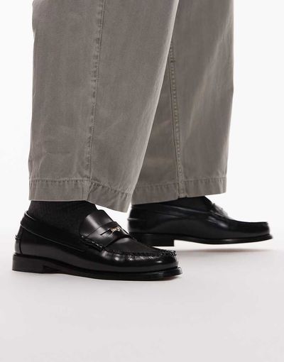 Tommy Hilfiger Tommy Hilfiger leather penny loafers in black