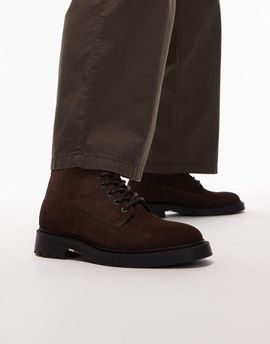 Tommy Hilfiger Tommy Hilfiger leather suede comfort lace up boots in brown