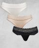 Tommy Hilfiger Tommy Hilfiger logo lace 3 pack bikini briefs in black/white/beige-Multi - 1