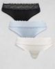 Tommy Hilfiger Tommy Hilfiger Logo lace 3 pack bikini briefs in black/white/blue-Multi - 1