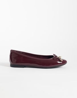 Tommy Hilfiger Tommy Hilfiger Martina patent leather ballet flats in burgundy-Red