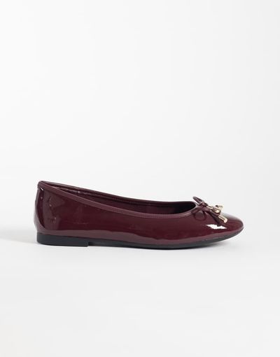 Tommy Hilfiger Tommy Hilfiger Martina patent leather ballet flats in burgundy-Red
