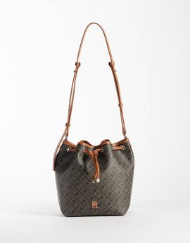 Tommy Hilfiger Tommy Hilfiger monologo bucket bag in brown-Black
