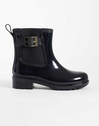 Tommy Hilfiger Tommy Hilfiger Oksana glossy ankle boots with buckles in black