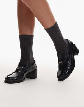 Tommy Hilfiger Tommy Hilfiger patent heeled penny loafers in navy-Blue
