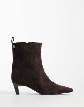 Tommy Hilfiger Tommy Hilfiger Piper real suede heeled ankle boots in brown