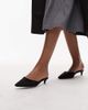 Tommy Hilfiger Tommy Hilfiger pony hair kitten heel mules in black - 1