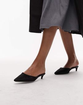 Tommy Hilfiger Tommy Hilfiger pony hair kitten heel mules in black