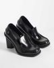 Tommy Hilfiger Tommy Hilfiger premium leather heeled loafers in black - 4