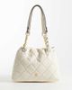 Tommy Hilfiger Tommy Hilfiger quilted mini tote with chain strap in cream-White - 1