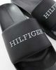 Tommy Hilfiger Tommy Hilfiger raised logo pool slides in black - 2