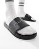 Tommy Hilfiger Tommy Hilfiger raised logo pool slides in black - 3