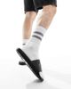 Tommy Hilfiger Tommy Hilfiger raised logo pool slides in black - 4