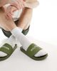Tommy Hilfiger Tommy Hilfiger raised logo pool slides in green - 1