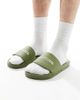 Tommy Hilfiger Tommy Hilfiger raised logo pool slides in green - 2