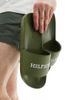 Tommy Hilfiger Tommy Hilfiger raised logo pool slides in green - 4