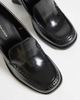 Tommy Hilfiger Tommy Hilfiger real premium leather heeled loafers in black - 2