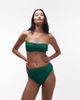 Tommy Hilfiger Tommy Hilfiger resort crinkle bandeau bikini top in green - 4