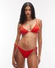 Tommy Hilfiger Tommy Hilfiger Resort crinkle side tie bikini bottoms in red - 1