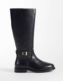 Tommy Hilfiger Tommy Hilfiger Rossie leather knee high boots with buckles in black