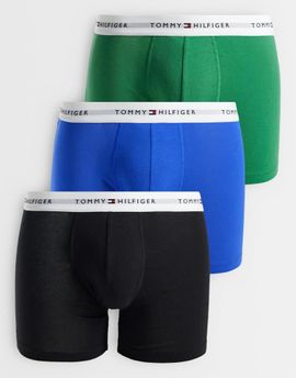 Tommy Hilfiger Tommy Hilfiger Signature Cotton 3 pack boxer briefs in blue/green/black-Multi