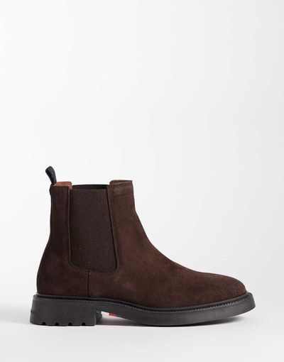 Tommy Hilfiger Tommy Hilfiger soho real suede chelsea boots in dark brown
