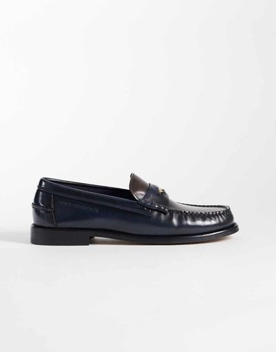Tommy Hilfiger Tommy Hilfiger study brushed real premium leather loafers in navy