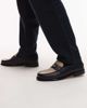 Tommy Hilfiger Tommy Hilfiger two tone leather penny loafers in navy & cream - 1
