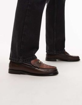 Tommy Hilfiger Tommy Hilfiger two tone penny loafers in brown