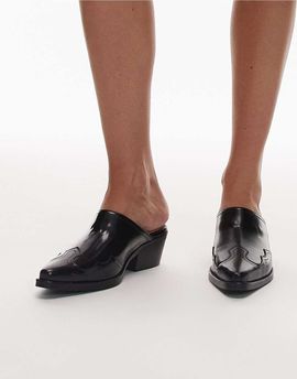 Tommy Hilfiger Tommy Hilfiger western detail pointed heel mules in black