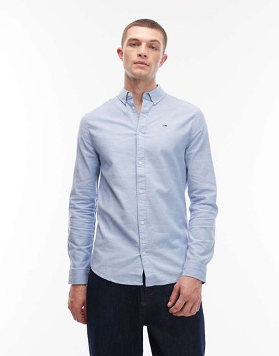 Tommy Hilfiger Tommy Jeans slim stretch oxford shirt in blue