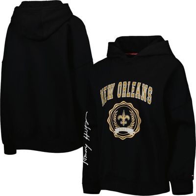 Tommy Hilfiger Women's Tommy Hilfiger Black New Orleans Saints Becca Drop Shoulder Pullover Hoodie 