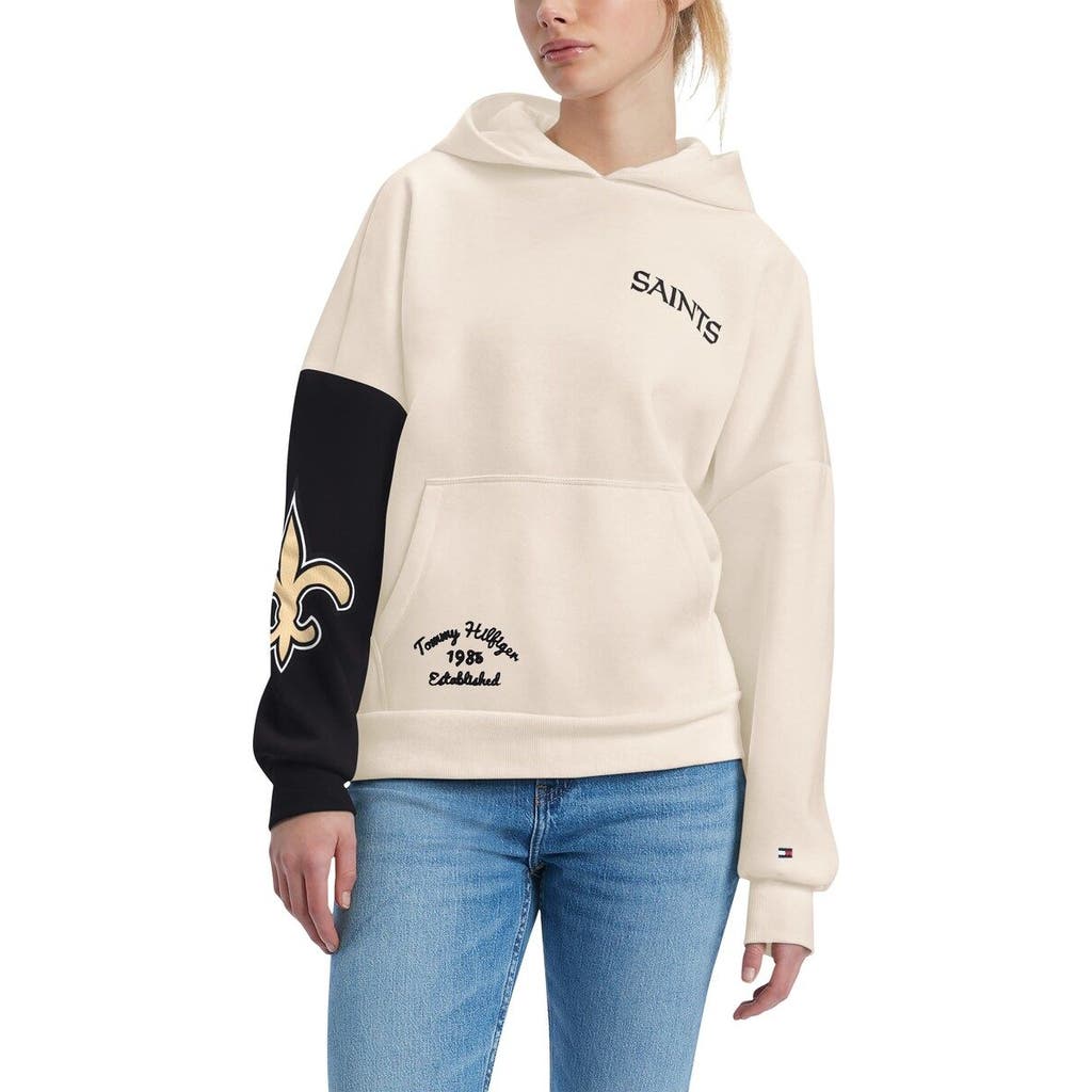 Tommy Hilfiger Women's Tommy Hilfiger Cream/Black New Orleans Saints Harriet Pullover Hoodie 