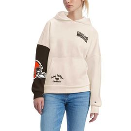 Tommy Hilfiger Women's Tommy Hilfiger Cream/Brown Cleveland Browns Harriet Pullover Hoodie 