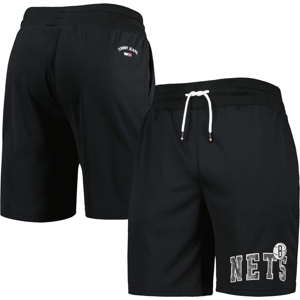 TOMMY JEANS Men's Tommy Jeans Black Brooklyn Nets Mike Mesh Basketball Shorts 