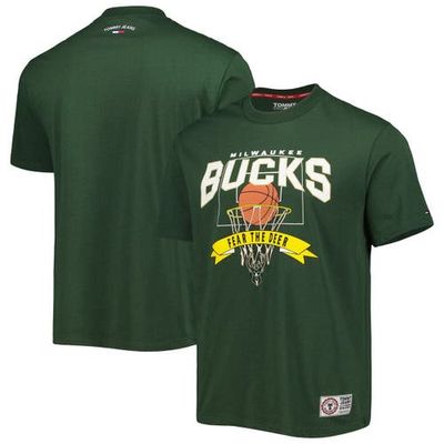 TOMMY JEANS Men's Tommy Jeans Hunter Green Milwaukee Bucks Tim Backboard T-Shirt 