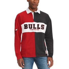TOMMY JEANS Men's Tommy Jeans Red/Black Chicago Bulls Ronnie Rugby Long Sleeve T-Shirt 