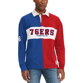 TOMMY JEANS Men's Tommy Jeans Royal/Red Philadelphia 76ers Ronnie Rugby Long Sleeve T-Shirt 