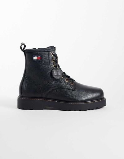 Tommy Jeans Tommy Jeans archive premium premium leather lace-up boots in black