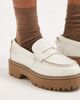 Tommy Jeans Tommy Jeans archive real leather loafers in ivory-White - 4