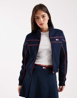 Tommy Jeans Tommy Jeans badge logo zip up jacket with piping in navy - part of a set