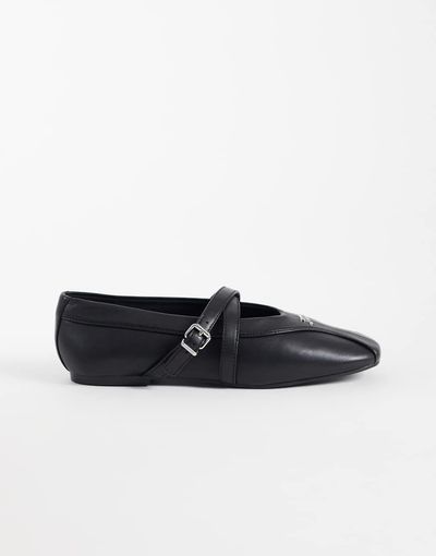 Tommy Jeans Tommy Jeans Baisley real premium leather ballet flats in black