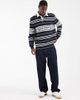 Tommy Jeans Tommy Jeans branded relaxed fit rugby shirt in navy stripes - 2