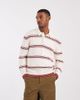 Tommy Jeans Tommy Jeans cable knit polo sweater in cream/red stripes-White - 1