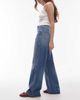 Tommy Jeans Tommy Jeans Claire high rise wide leg jeans with flag detail in mid wash-Blue - 3
