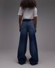 Tommy Jeans Tommy Jeans Claire repeat logo wide leg jeans in dark wash-Blue - 2