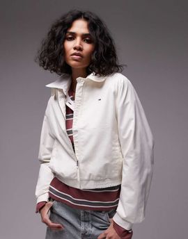 Tommy Jeans Tommy Jeans cotton bomber jacket in off white